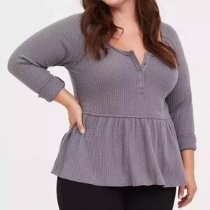 Torrid Brushed Waffle Knit Thermal Top